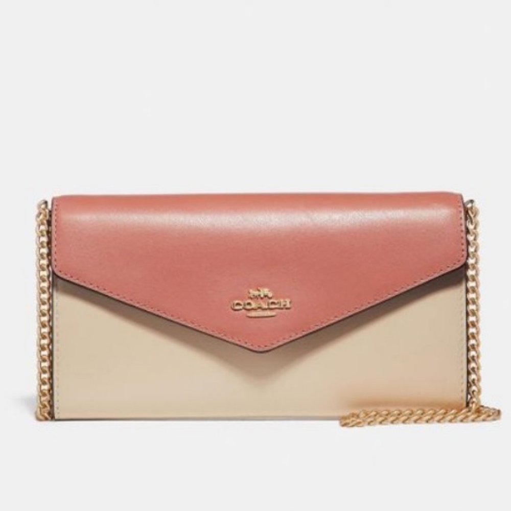Coach Envelope Chain Wallet In Color-Block - image 4